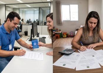 Pai consegue novo emprego com carteira assinada após meses sem pagar pensão alimentícia de R$ 1.200 e acumula dívida de R$ 9.600; ex-cônjuge solicita desconto direto no salário para cobrar parcelas atuais e atrasadas, medida prevista no Artigo 529 do CPC