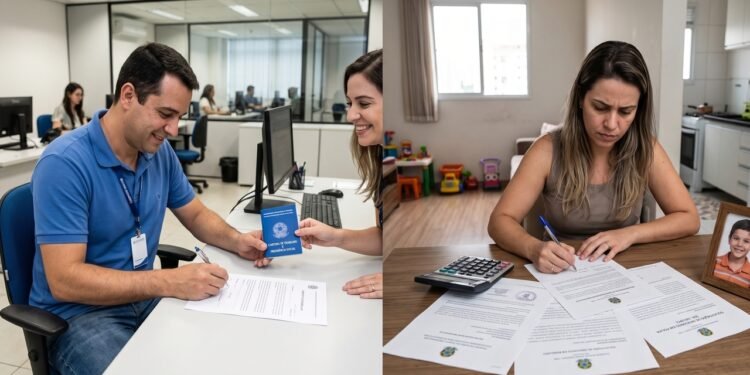 Pai consegue novo emprego com carteira assinada após meses sem pagar pensão alimentícia de R$ 1.200 e acumula dívida de R$ 9.600; ex-cônjuge solicita desconto direto no salário para cobrar parcelas atuais e atrasadas, medida prevista no Artigo 529 do CPC
