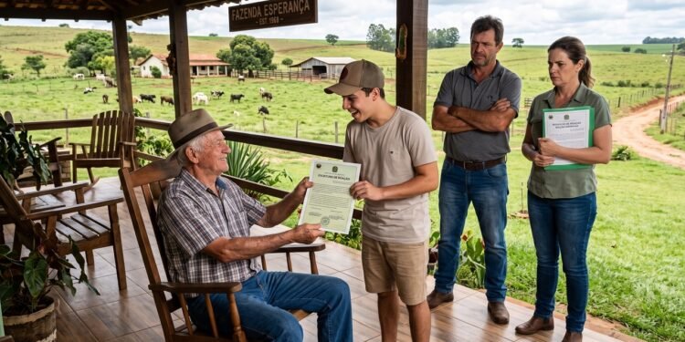 Avô doa em vida fazenda de R$ 2 milhões exclusivamente para o neto favorito, ultrapassando o limite de 50% do seu patrimônio total; após o falecimento, os filhos legítimos ingressam com ação de redução de doação inoficiosa e anulam a transferência da parte que invadiu a legítima.