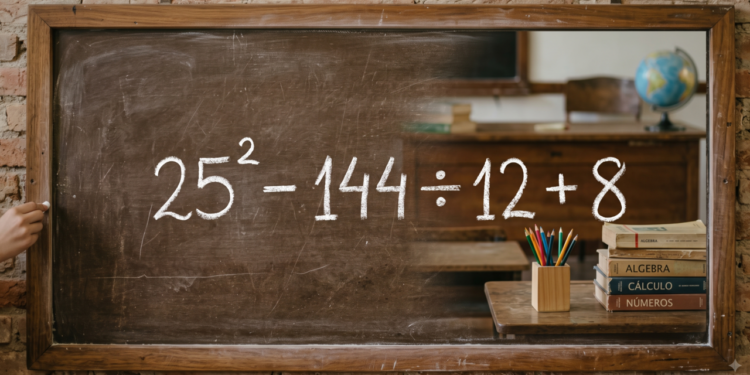 Muita gente tentou resolver esta expressão: 25² − 144 ÷ 12 + 8…, mas poucos acertaram o resultado