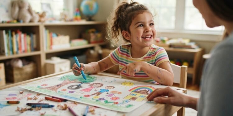 A psicologia infantil mostra que pedir para a criança desenhar o que viveu pode fazê-la lembrar mais detalhes, crianças de 5 e 6 anos que desenharam recordaram mais do que as que apenas contaram