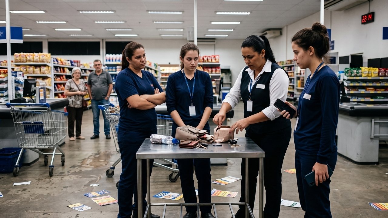 Gerente de supermercado obriga operadoras de caixa a abrirem suas bolsas e mochilas diariamente na saída do expediente, de forma ostensiva e na frente de clientes; uma funcionária filma a abordagem e ingressa com ação trabalhista; o Tribunal Regional do Trabalho reconhece a prática como revista abusiva e vexatória, condenando a rede varejista ao pagamento de R$ 15 mil por danos morais por violação à intimidade da trabalhadora.