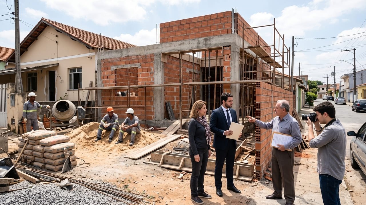 Um herdeiro reformou sozinho o imóvel que ocupava e outra herdeira, dona de 12,5%, pediu a paralisação; a Justiça de Guarulhos travou a obra sob multa única de R$ 50 mil para evitar aumento da futura indenização