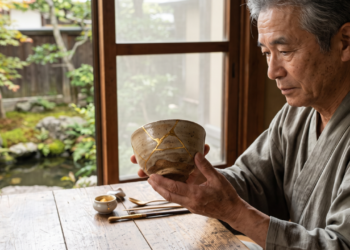 Reflexão japonesa do dia: “Quem conserta uma peça quebrada com cuidado aprende a enxergar valor onde antes via apenas imperfeição”