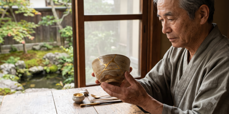 Reflexão japonesa do dia: “Quem conserta uma peça quebrada com cuidado aprende a enxergar valor onde antes via apenas imperfeição”