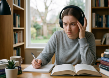 A psicologia diz que ser incapaz de trabalhar enquanto a música com letras toca não é um problema de foco, é a prova de que seu sistema de linguagem está fazendo seu trabalho, porque as palavras em seus ouvidos competem diretamente com as palavras em sua cabeça