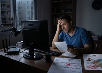 Funcionário em regime de teletrabalho sofre apagão elétrico de 4 horas em seu bairro e tem o dia descontado na folha de pagamento; Justiça do Trabalho condena o empregador a devolver o desconto, entendendo que a falha de infraestrutura externa não afasta a disponibilidade do trabalhador ao serviço.