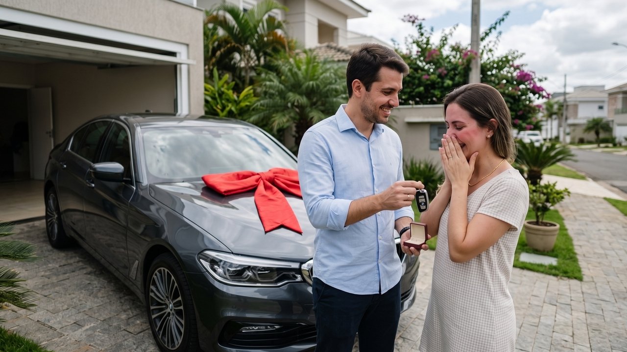 Após o término de um noivado de dois anos, o homem entra na Justiça exigindo a devolução de um carro zero km e joias caras que havia dado de presente à mulher. O juiz nega o pedido imediatamente, esclarecendo que presentes dados por livre e espontânea vontade configuram "doação pura e simples". Sem um contrato exigindo o casamento como condição para validar o presente, não há obrigação jurídica de devolver nada.