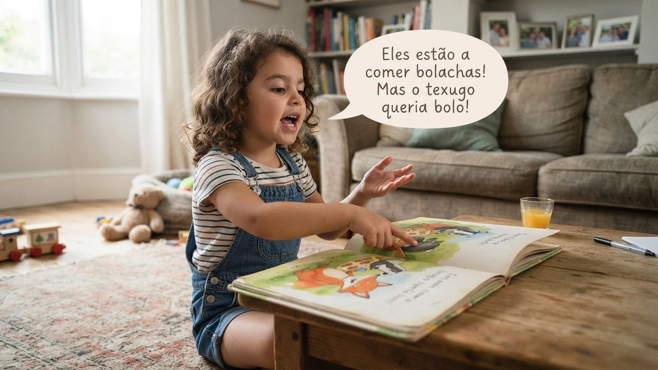 criança repete história