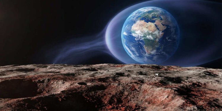 Novo estudo aponta que uma janela na magnetocauda da Terra pode ajudar a explicar o mistério da ferrugem encontrada nos polos da Lua, revelam pesquisadores que hoje investigam como partículas terrestres alcançam a superfície lunar