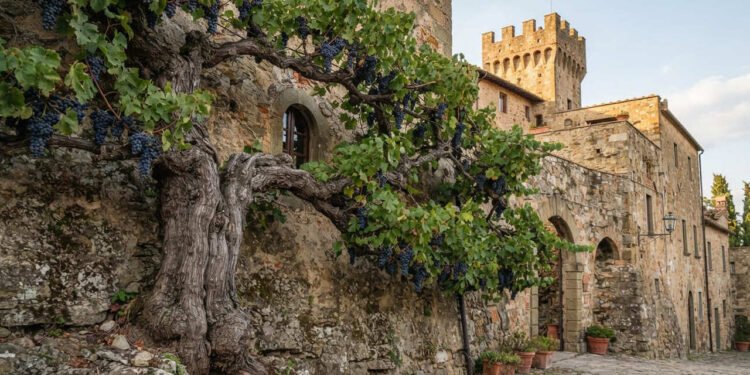 Com cerca de 350 anos, uma das maiores videiras do mundo cresce ao lado de um castelo na Itália