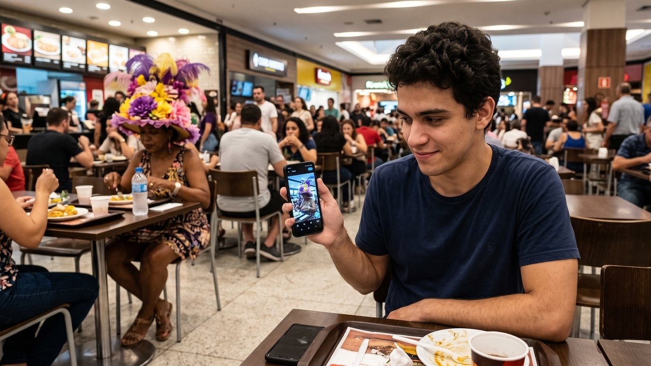 Um jovem tira foto de uma desconhecida com uma roupa peculiar na mesa ao lado e posta no Twitter fazendo piada. A mulher descobre, processa o rapaz e ganha R$ 10 mil de indenização por uso indevido da imagem e violação de sua honra e privacidade