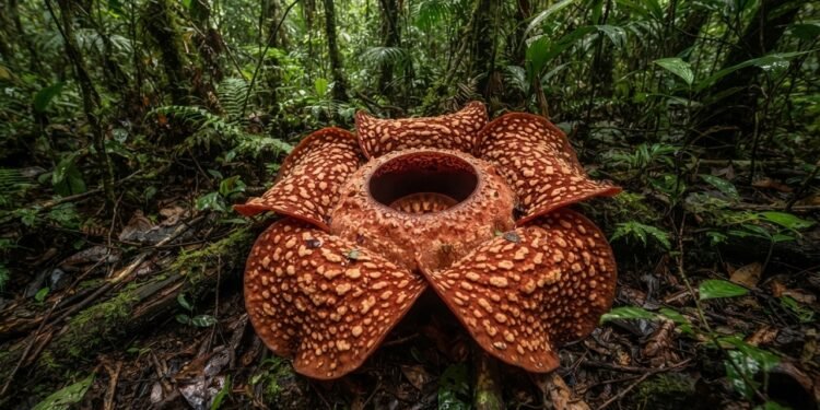 Espetáculo raro, a maior flor individual do mundo abre suas pétalas e pode chegar a 1 metro de diâmetro