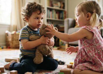 Psicólogos Infantis explicam que a recusa das crianças em dividir brinquedos específicos pode indicar o surgimento da noção de identidade e propriedade, uma fase importante do desenvolvimento infantil que costuma preocupar bastante os pais sem necessidade.