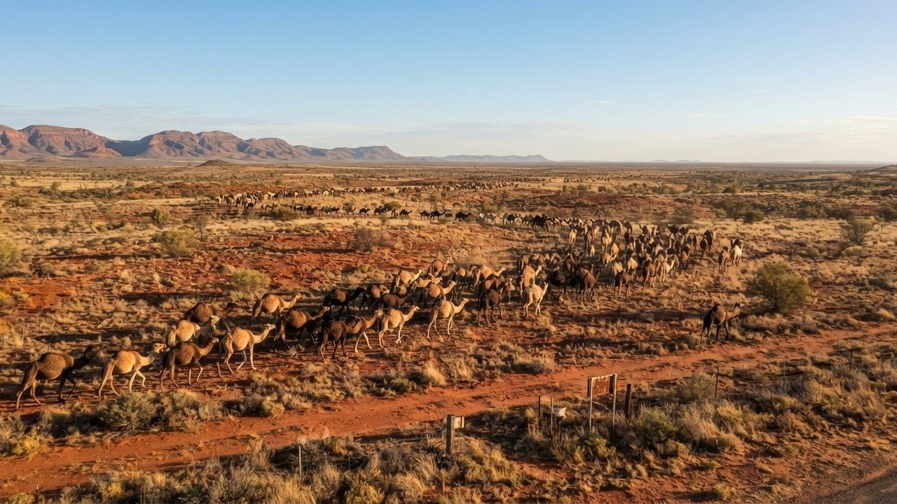 camelos selvagens da Austrália