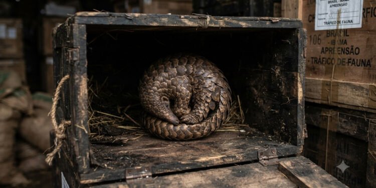 Protegido por uma armadura de escamas, o pangolim não resiste ao tráfico que atravessa continentes