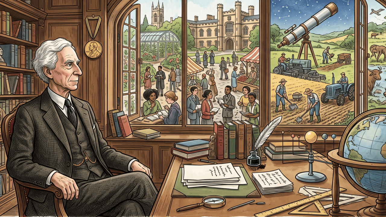 Bertrand Russell, filósofo britânico: “A felicidade não depende de viver atrás de estímulos, mas de recuperar o interesse pelo mundo”