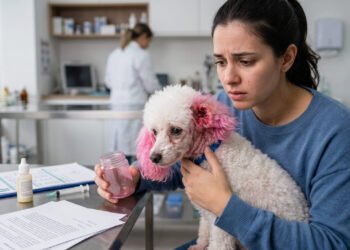 Tutora deixa seu cão Poodle no pet shop para um banho rotineiro. O estabelecimento, para fazer uma "surpresa", tinge as orelhas do animal com tinta rosa sem autorização, causando uma forte alergia no bicho. O local é condenado a pagar todos os custos veterinários e a indenizar a dona por violação da propriedade e do bem-estar animal.
