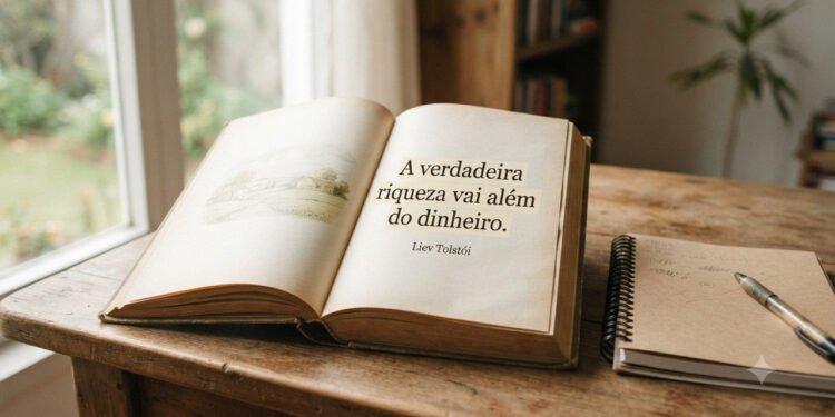 Liev Tolstói sobre riqueza: "A opinião geral é que o dinheiro representa riqueza e que a riqueza é resultado do trabalho.”