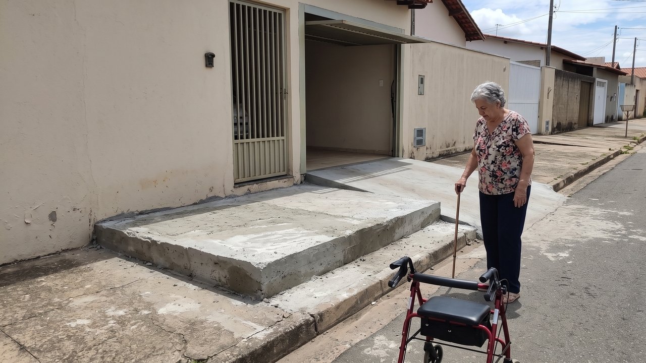 Morador faz rampa para entrar com o carro na garagem e altera a calçada, mas a faixa usada pelos pedestres não pode ganhar degraus nem desníveis para facilitar o veículo