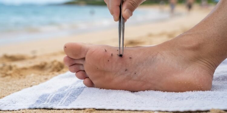 Especialistas alertam que pisar em ouriço-do-mar exige cuidado quando o espinho fica preso