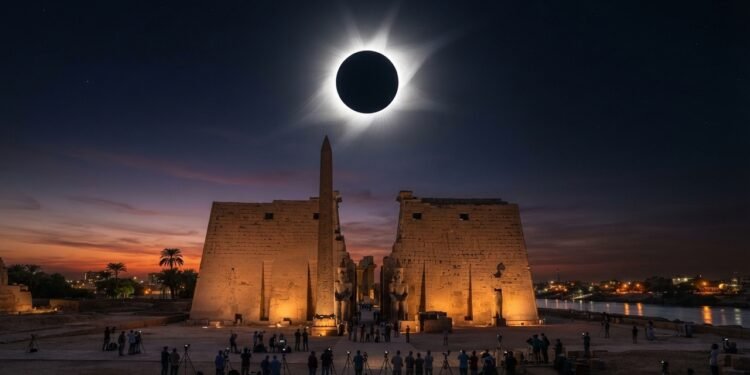 Eclipse Solar de 2027: NASA confirma que Luxor ficará totalmente escura por mais de 6 minutos no maior fenômeno do século