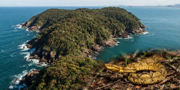 A ilha brasileira com milhares de jararacas-ilhoas protege uma das serpentes mais raras do mundo