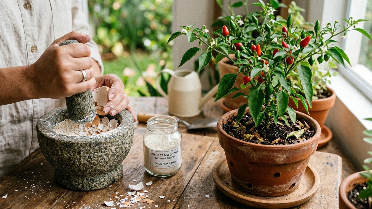 casca de ovo para plantas