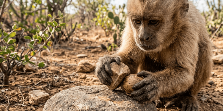 Macaco-prego-loiro surpreende pesquisadores ao usar pedras como ferramentas na Caatinga: cientistas investigam o que essa descoberta revela sobre a evolução do comportamento inteligente dos primatas silvestres do bioma brasileiro