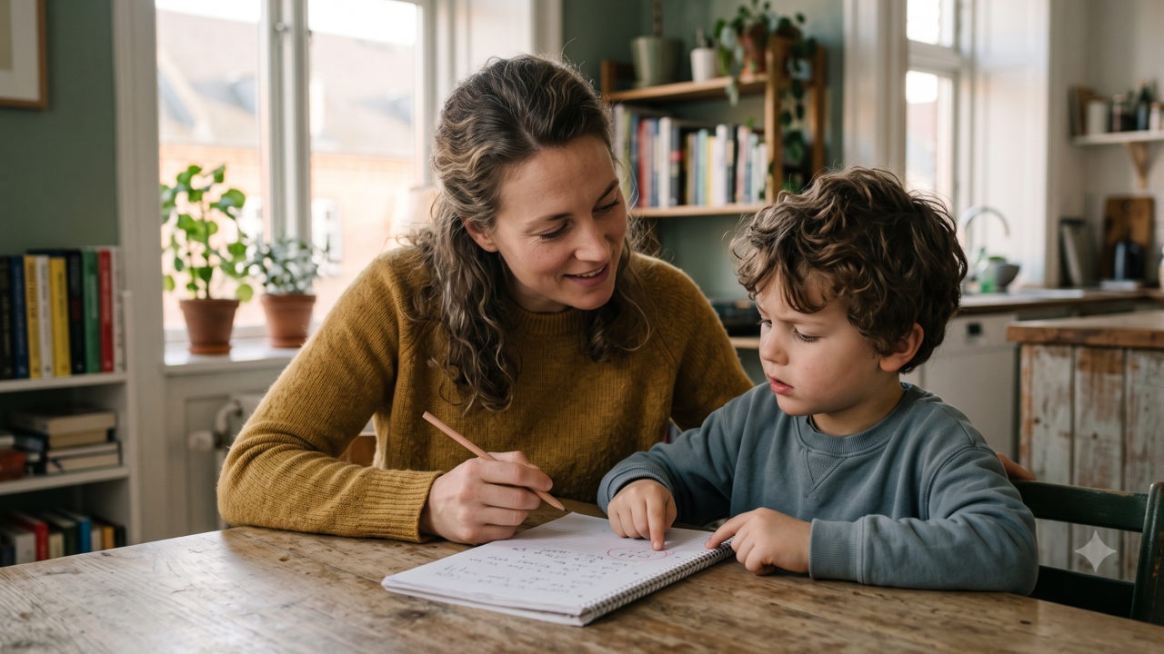A parte mais difícil de ajudar uma criança com a lição de casa é não entregar o caminho mais rápido. Os pais que deixam o filho testar uma resposta errada, em vez de resolver por ele, geralmente são os que mais aprendem durante o processo