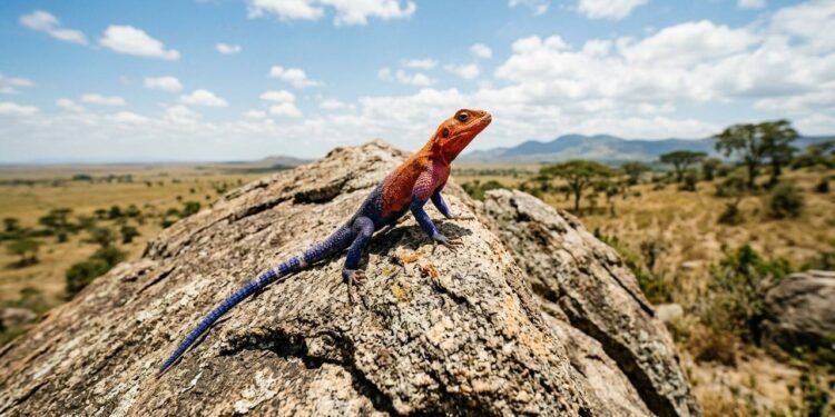 A coloração inacreditável do lagarto Mwanza que surpreendeu o mundo e revela um réptil africano que parece vestido como o Homem-Aranha
