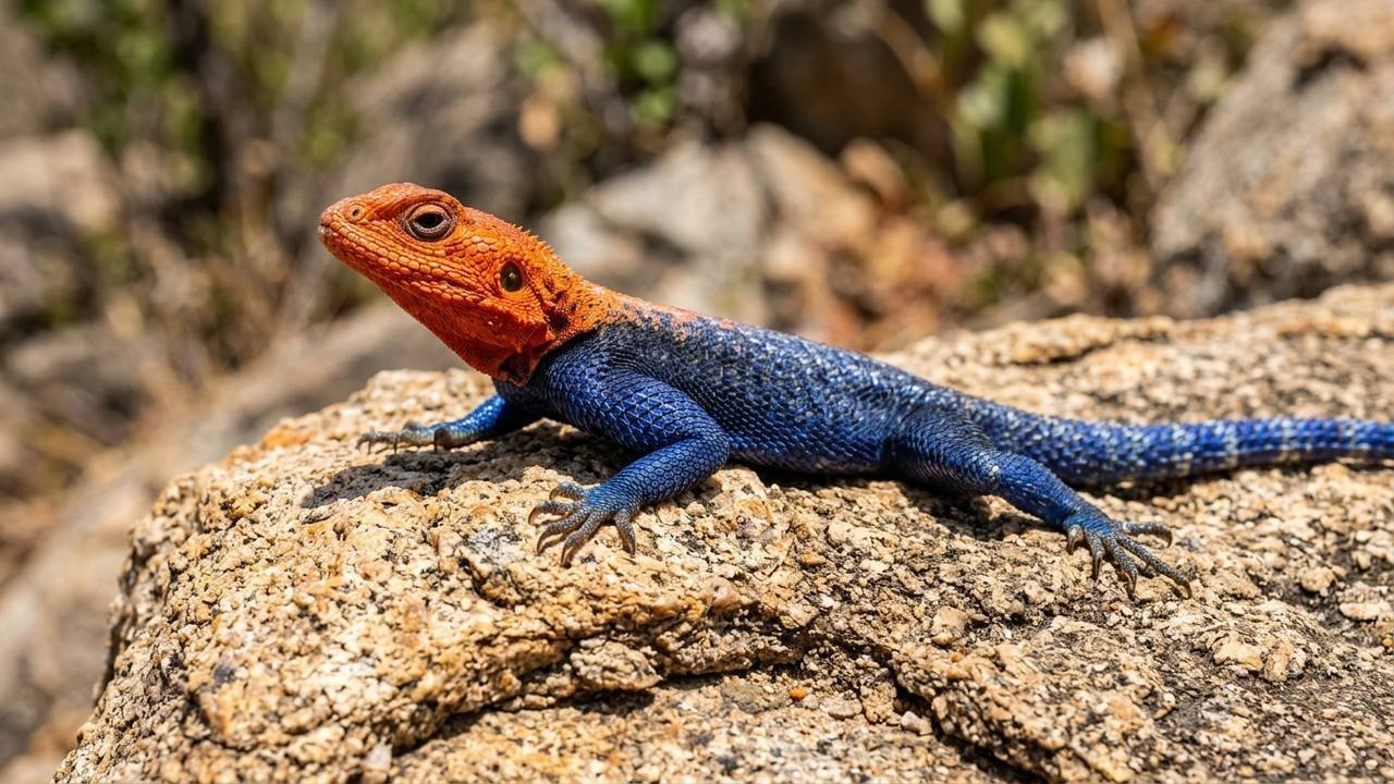 A coloração inacreditável do lagarto Mwanza que surpreendeu o mundo e revela um réptil africano que parece vestido como o Homem-Aranha