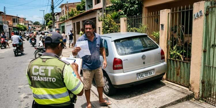 estacionar na guia rebaixada