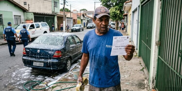 lavar o carro na rua