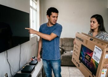 TV queimada na entrega