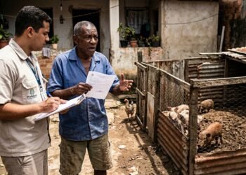 Morador mantém 15 galinhas e 3 porcos em área urbana, provoca reclamações por odor e pragas e enfrenta fiscalização com base no Artigo 1.277 do Código Civil