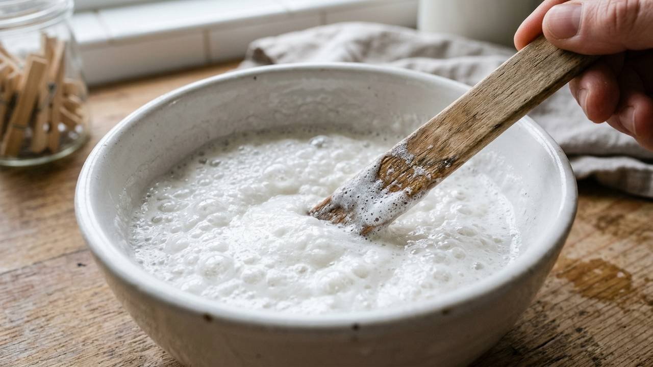 Mistura de vinagre branco com bicarbonato de sódio: para que serve a pasta que quebra a crosta amarela de desodorante em camisas de algodão