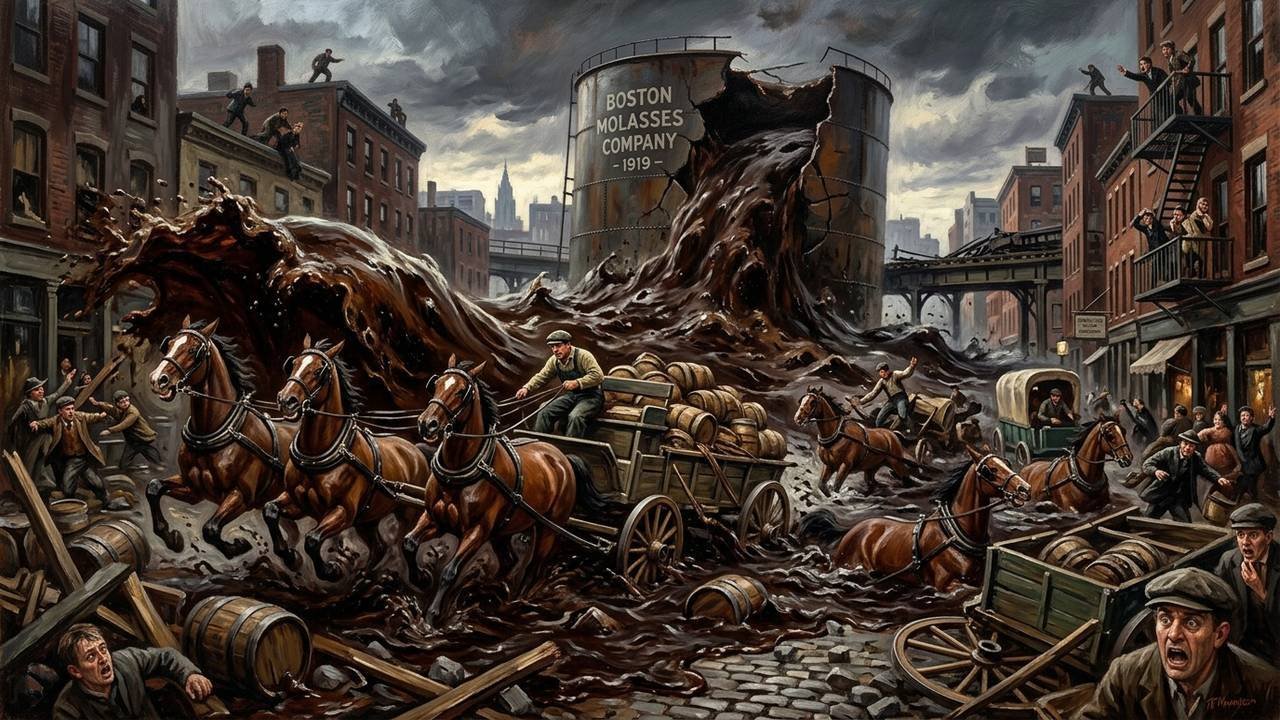 O tsunami bizarro de melaço fervente que invadiu as ruas de Boston, arrastou cavalos e afogou pessoas na tragédia mais doce e mortal da história