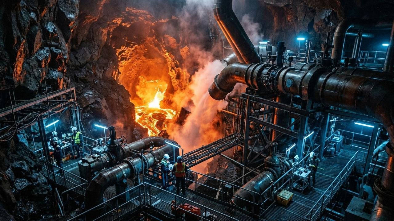 A descoberta geológica que surpreendeu os engenheiros: a perfuração de uma câmara de magma a 900 graus que gera energia vulcânica supercrítica