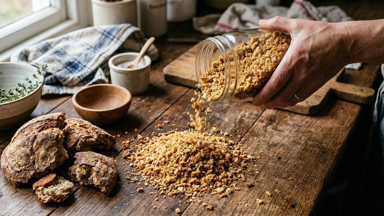 Adeus, desperdício de pão amanhecido: a técnica de desidratação no forno que transforma sobras endurecidas em farinha de rosca caseira