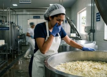 Produtor artesanal de queijos compra desnatadora de leite de inox seminova por R$ 6.500, percebe que a centrífuga não separa a gordura corretamente por empenamento do eixo interno e perde três tanques de leite