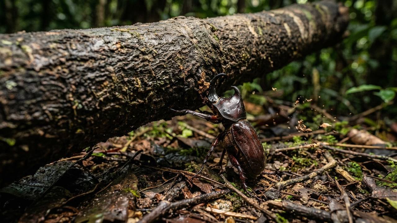 A força inacreditável do besouro-rinoceronte que surpreendeu os biólogos e revela um inseto blindado capaz de erguer centenas de vezes o seu peso