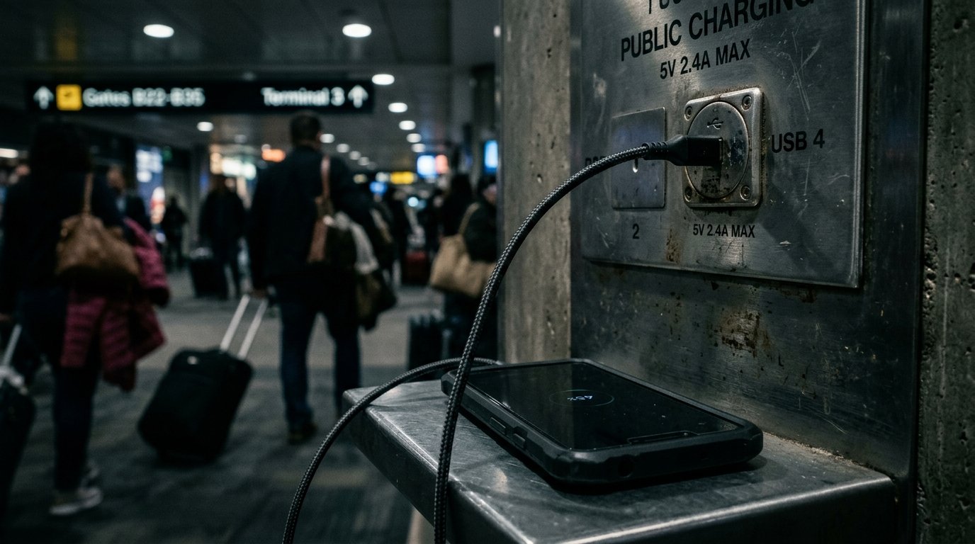 O perigo no totem de recarga que pode expor suas senhas em viagens