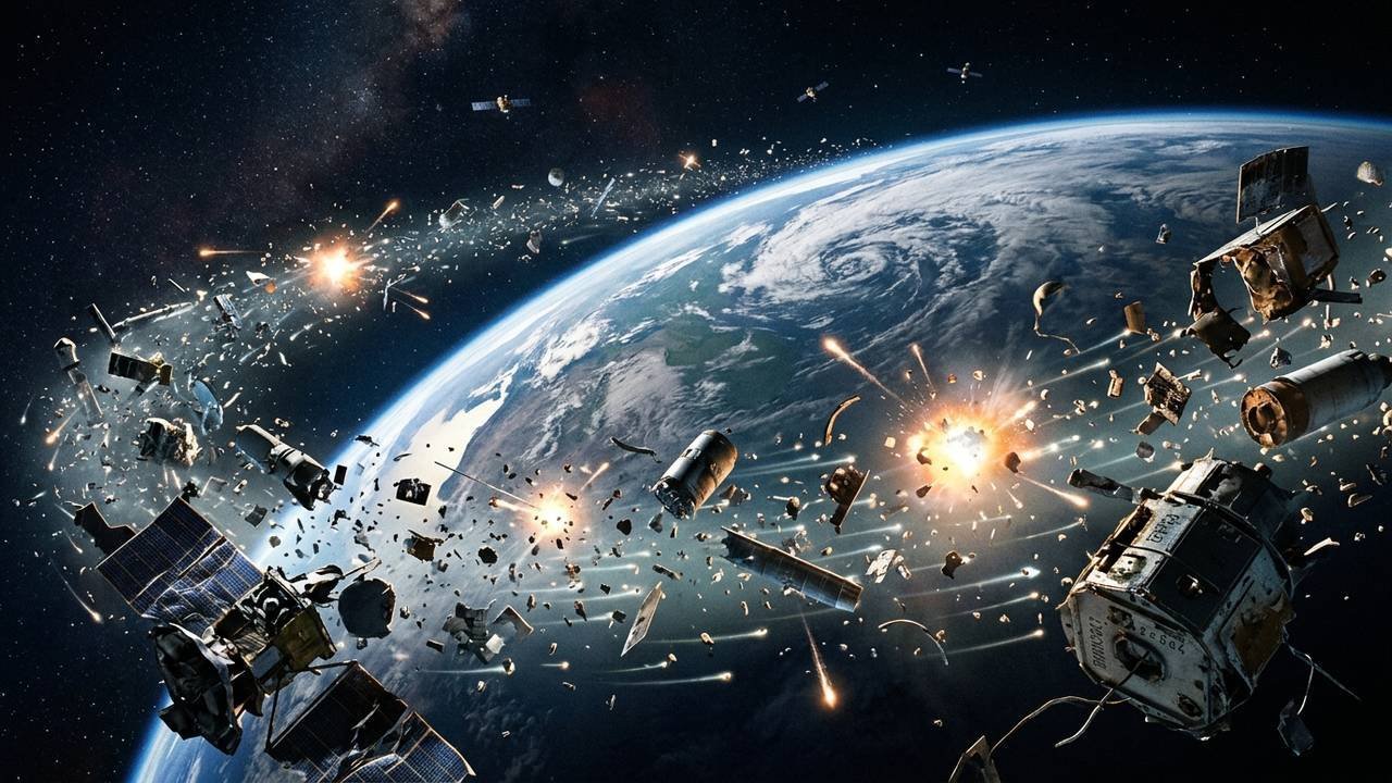 O efeito dominó de colisões na órbita terrestre que alertou os astrônomos e revela o risco de isolamento espacial do nosso planeta