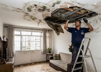 Vazamento na tubulação interna provoca mofo e queda de gesso no apartamento inferior, mas o vizinho de cima nega acesso para o reparo. O morador prejudicado obtém liminar para forçar a liberação do imóvel e cobrir os R$ 6.000 da reforma com amparo no Artigo 1.277 e no Artigo 1.336 do Código Civil