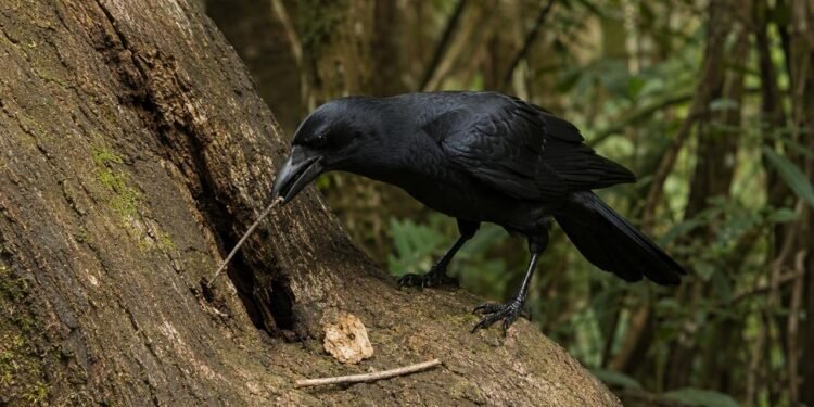A habilidade inacreditável dos corvos-da-Nova-Caledônia que surpreendeu os biólogos e revela o lado mais inteligente das aves