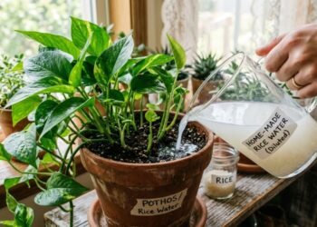 Quais são os benefícios de regar as plantas com água de arroz e qual a maneira correta de fazê-lo para evitar erros graves