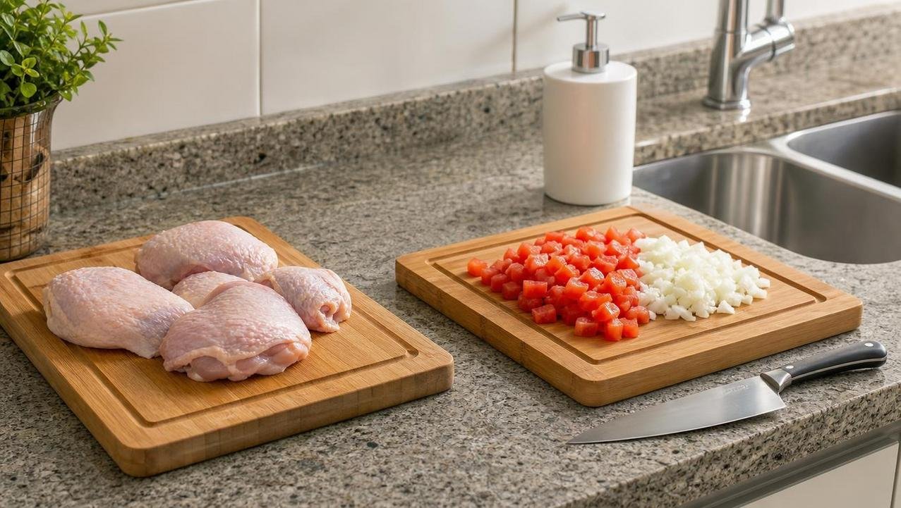 Separar utensílios e alimentos crus diminui riscos no preparo doméstico.