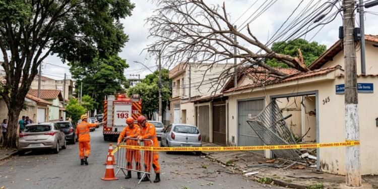 Roberto mantinha a frente da sua casa impecável e percebeu o galho seco ameaçando os pedestres.