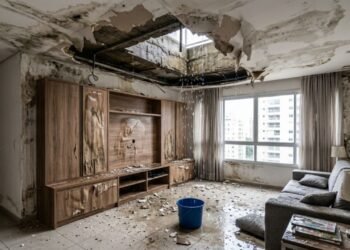 Infiltração em cano de apartamento superior faz teto de gesso desabar e destrói R$ 5.800 em móveis no andar térreo; morador de cima recusa reparo e Justiça concede liminar exigindo obra em 48 horas sob multa de R$ 300 por dia